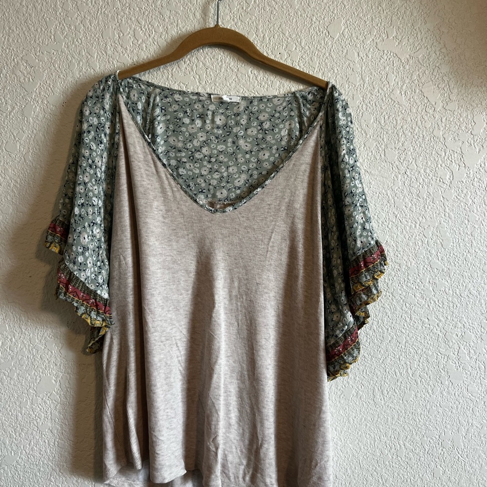 Floral Sleeve Women's Top